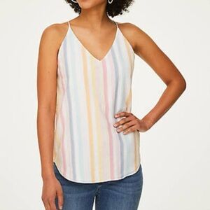 LOFT Pastel Stripe V-Neck Cami Tank Top